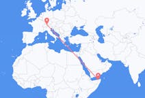 Flights from Bosaso, Somalia to Thal, Switzerland