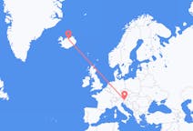 Lennot Klagenfurtista, Itävalta Akureyriin, Islanti