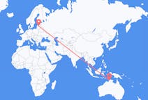 Flyg från Darwin, Australien till Riga, Lettland