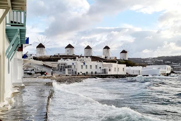 Visite guidée à pied de Mykonos, de la Petite Venise, des moulins à vent et des plages