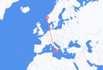 出发地 马耳他出发地 马耳他目的地 挪威海宁格松的航班