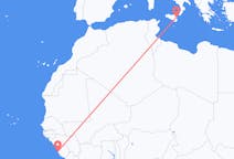 Flyrejser fra Freetown, Sierra Leone til Catania, Italien