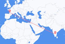 Flyrejser fra Bangalore, Indien til Bordeaux, Frankrig