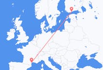 Loty z Beziera, Francja do Helsinki, Finlandia