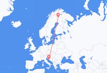 Flights from Zadar in Croatia to Kittilä in Finland