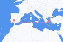 Vluchten van Parikia, Griekenland naar Sevilla, Spanje