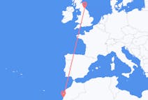 Fly fra Agadir til Durham, England