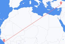 Flyrejser fra Conakry, Guinea til Kayseri, Tyrkiet