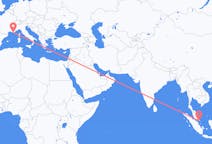 Flyrejser fra Singapore til Toulon