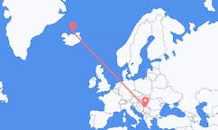 Flyg från Grimsey, Island till Belgrad, Serbien