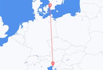 Flyg från Trieste, Italien till Malmö, Sverige