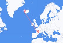Vluchten van Carcassonne, Frankrijk naar Reykjavík, IJsland