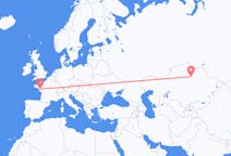 Flyg från Nur-Sultan, Kazakstan till Nantes, Frankrike