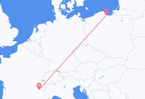 Loty z Gdańska, Polska z Grenoble, Francja