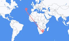 Flyreiser fra Margate, KwaZulu-Natal, Sør-Afrika til Santa Maria, Portugal