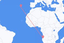 Vluchten van Lubango, Angola naar Santa Maria, Portugal