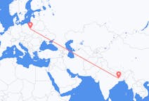 印度出发地 杜爾加布爾飞往印度目的地 华沙的航班