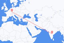 Flyreiser fra Hyderabad, India til Karlsruhe, Tyskland