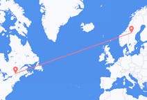Loty z Montreal w Kanadzie do Östersund w Szwecji