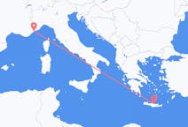 Flyrejser fra Nice, Frankrig til Iraklio, Grækenland