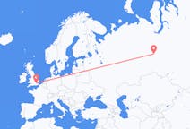 Vols depuis la ville de Londres vers la ville de Khanty-Mansiysk