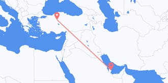 Vluchten van Qatar naar Turkije