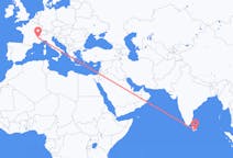 Flyg från Hambantota, Sri Lanka till Grenoble, Frankrike