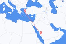 サウジアラビアのタよりから、ギリシャのサモス島までのフライト