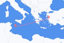 Flyg från Lampedusa, Italien till Izmir, Turkiet