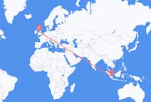 Flyg från Palembang, Indonesien till Manchester, Indonesien