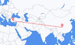 Flights from the city of Chongqing to the city of Isparta
