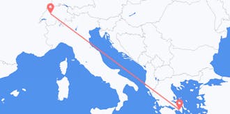 Lennot Sveitsistä Kreikkaan