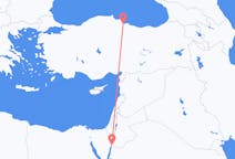 Vluchten van Akaba, Jordanië naar Samsun, Turkije