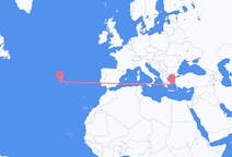 Flights from Horta, Azores, Portugal to Mykonos, Greece
