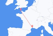 Vluchten van Alderney naar Montpellier