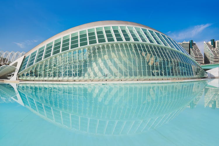 Photo of modern Architecture in the City of Arts and Sciences, Valencia, Spain.