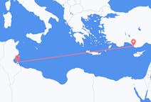 Loty z Dżerba, Tunezja z Gazipaşa, Turcja
