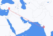 Vluchten van Bombay, India naar Hatay (provincie), Turkije