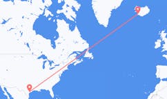 航班从美国维多利亚市到雷克雅维克市，冰岛塞尔