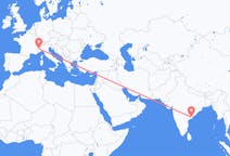 Flights from Rajahmundry, India to Turin, Italy