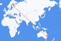 Flyreiser fra Sydney i Nova Scotia, Australia til Villmanstrand, Finland