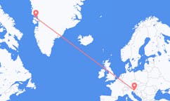 Flyrejser fra Qaarsut, Grønland til Ljubljana, Slovenien