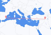 出发地 土耳其出发地 舍爾納克目的地 西班牙阿利坎特的航班