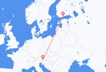 Voos de Helsinque, Finlândia para Klagenfurt, Áustria