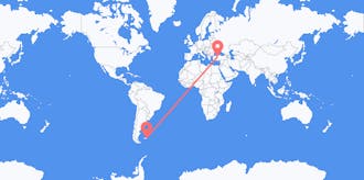 Flights from Falkland Islands (Islas Malvinas) to Turkey
