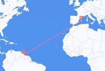 Flyreiser fra Georgetown, Guyana til Palma de Mallorca, Spania