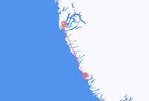 Lennot Paamiutista, Grönlanti Nuukille, Grönlanti