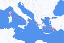Vluchten van Rhodos, Griekenland naar Figari, Frankrijk