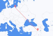Flyrejser fra Şırnak (Şırnak Provins), Tyrkiet til Gdańsk, Polen