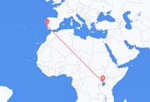 Vluchten van Entebbe naar Lissabon